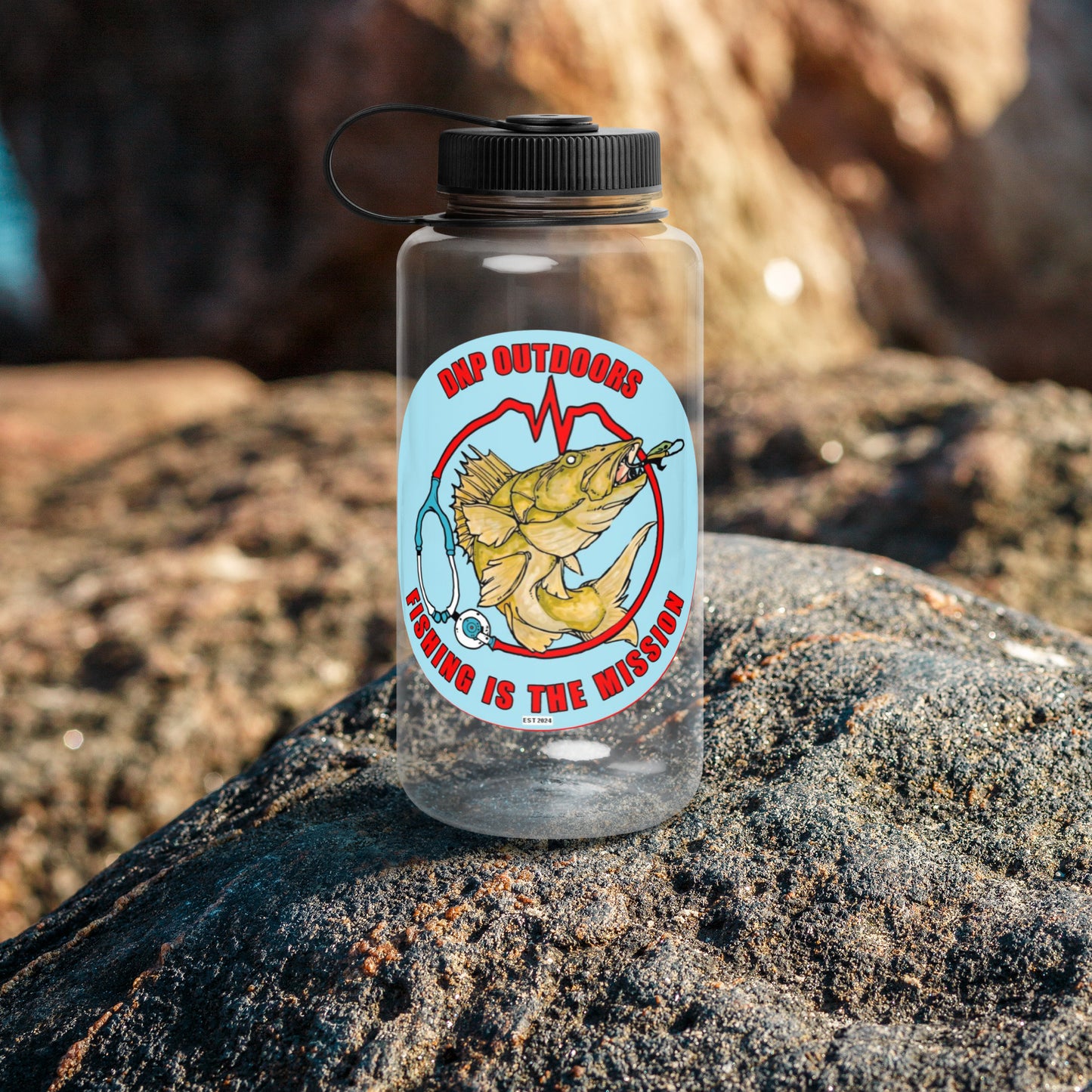 Wide mouth plastic water bottle